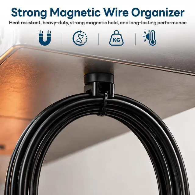 Alt view image 6 of 6 - Magnetic Zip Tie Mounts, 26 Pack Magnetic Cable Tie Mounts with 200 Zip Ties, Rotating No-Drill Cable Management Organizer for Server Rack, Electrical Panel, Metal Desk, Strong Magnetic Wire Holders