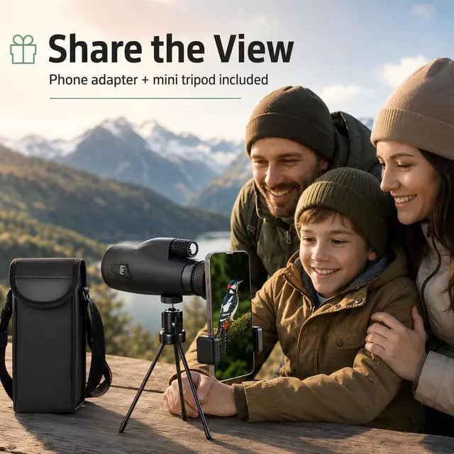 Alt view image 4 of 7 - Birthday Gifts for Men Dad Husband, 10-30x50 Monocular for Hiking Camping | Zoom, Tech Gifts for Fathers Day & Christmas, with Phone Adapter & Tripod, Gifts for Outdoors Birdwatching Photography Hunt