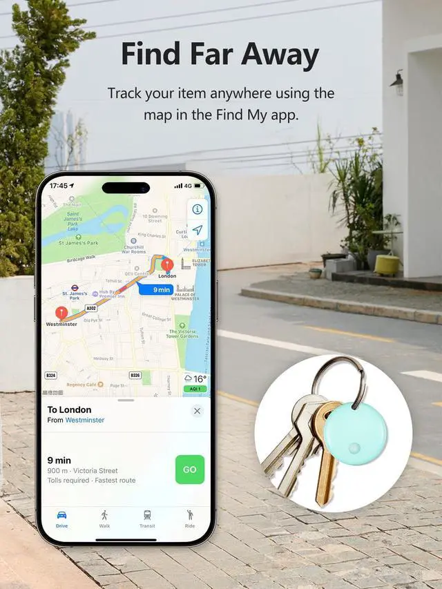 Alt view image 4 of 7 - Tracker Tags for Apple Find My (iOS Only) - Macaron, 4 Pack | Item Finder Tracking Device Locator Smart Tag for Luggage, Keys, Wallet, Bike, Bags