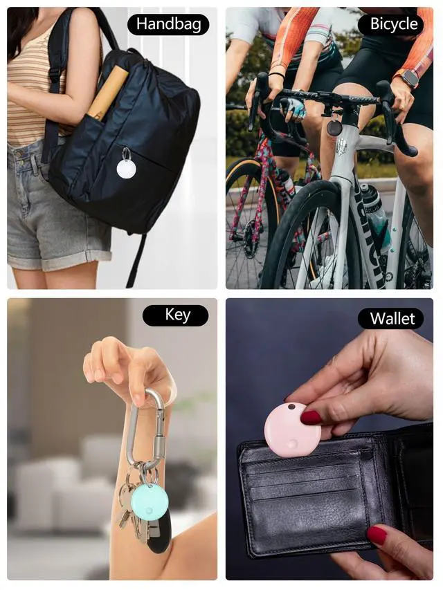 Alt view image 7 of 7 - Tracker Tags for Apple Find My (iOS Only) - Macaron, 4 Pack | Item Finder Tracking Device Locator Smart Tag for Luggage, Keys, Wallet, Bike, Bags