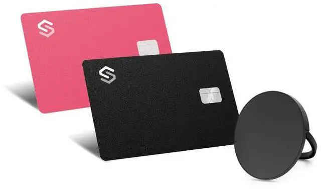 Main image of SPOTMINDERS Apple MFi Certified Credit Card Wallet Tracker PRO Black & Pink (iOS Only) + Wireless Charger Bundle - Works with Apple Find My Tracking Card for Wallet Rechargeable Tag IP68 0.07in Slim