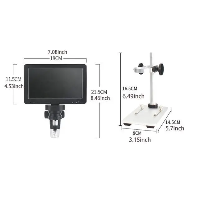 Alt view image 3 of 7 - 7 inch Coin Microscope, DM9 7" Digital Microscope: 1080P 1200X Coin Microscope Magnifier, 12MP Ultra-Precise Focusing LCD Soldering Microscopes for Adults, PC View