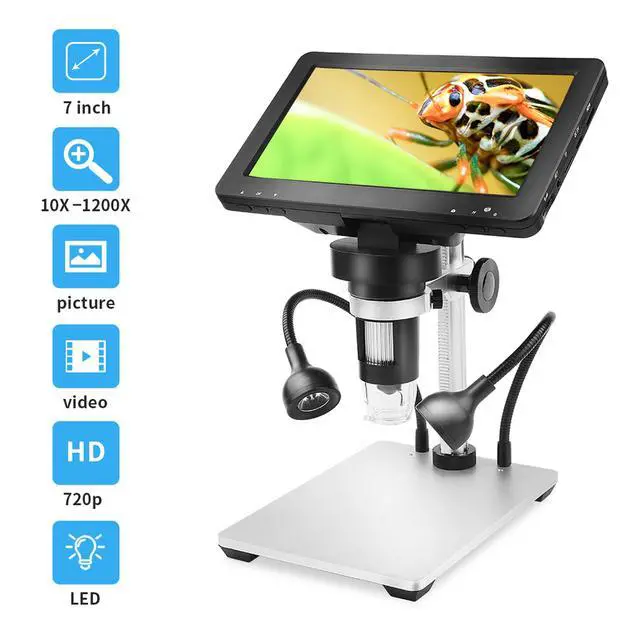 Alt view image 4 of 7 - 7 inch Coin Microscope, DM9 7" Digital Microscope: 1080P 1200X Coin Microscope Magnifier, 12MP Ultra-Precise Focusing LCD Soldering Microscopes for Adults, PC View