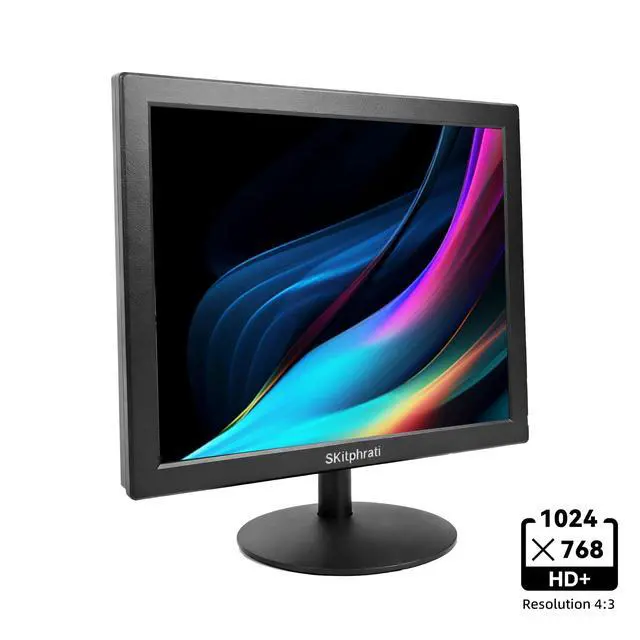 Alt view image 2 of 7 - 15 Inch Monitor HD 1024 * 768 Screen with VGA, HDMI, 4:3 Aspect Ratio, 60 Hz, VESA Mountable, TN Panel Monitor for PC, Computer, Laptop, Raspberry Pi, Black