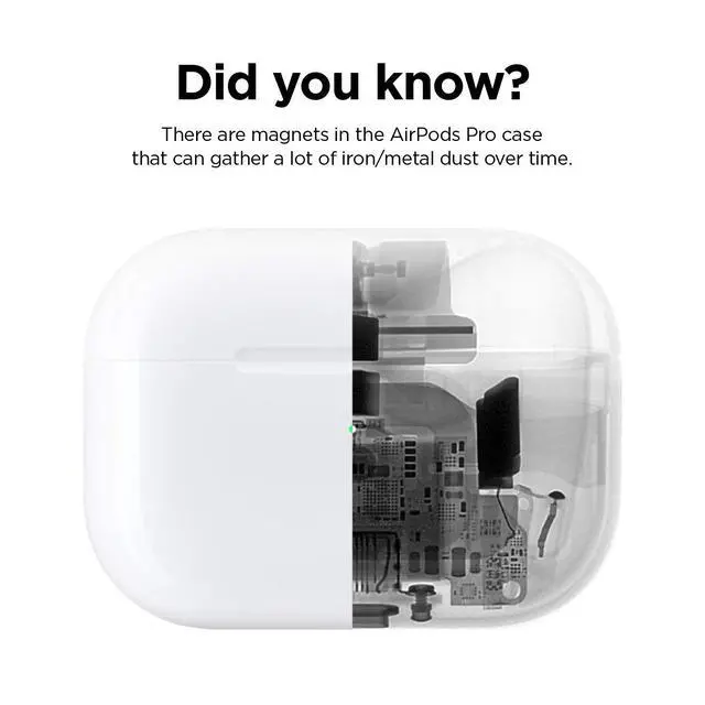 Alt view image 3 of 7 - Dust Guard for AirPods Pro 1 & 2 | Protects from Iron/Metal Dust (1 Set, Dark Grey)
