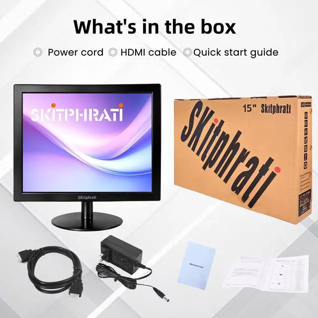 Alt view image 7 of 7 - 15 Inch Monitor HD 1024 * 768 Screen with VGA, HDMI, 4:3 Aspect Ratio, 60 Hz, VESA Mountable, TN Panel Monitor for PC, Computer, Laptop, Raspberry Pi, Black