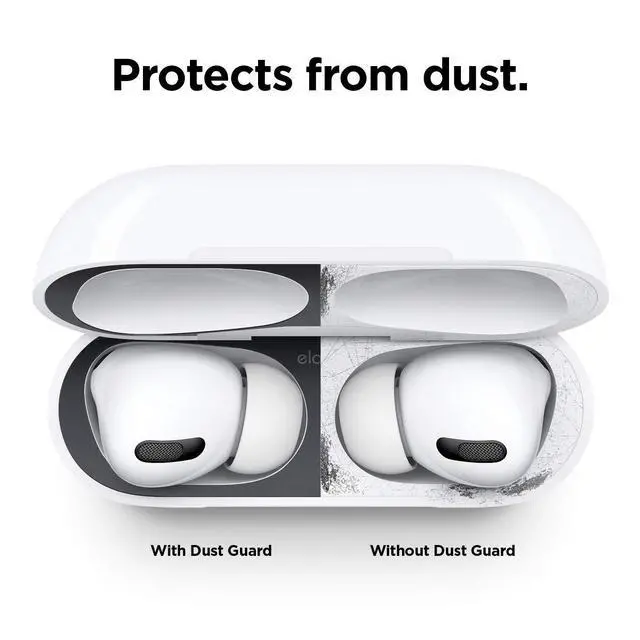 Alt view image 4 of 7 - Dust Guard for AirPods Pro 1 & 2 | Protects from Iron/Metal Dust (1 Set, Dark Grey)