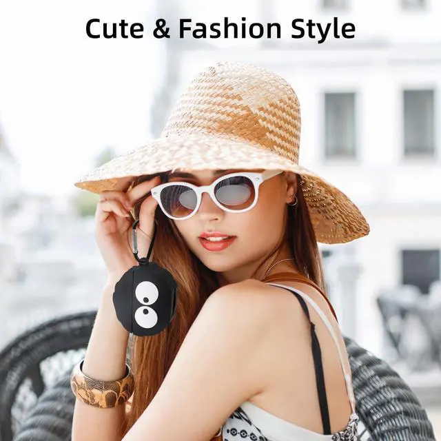 Alt view image 5 of 7 - for AirPods 4 Case Cover Cute, Soft Silicone Protective, Black | with Cleaner kit, 3D Funny Anime Cartoon Character Design Case for Apple AirPods 4th Generation for Women Men Girls Boys