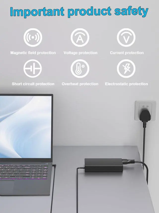 Alt view image 6 of 7 - 120W AC Charger Compatible with Msi GF63 Thin 10th 11th 12th GV15 Thin 11th Cyborg 14 15 12th 13th Cyborg 15 AI A1VEK MS-16R4 MS-16R5 MS-16R6 MS-16R7 MS-16R8 Laptop