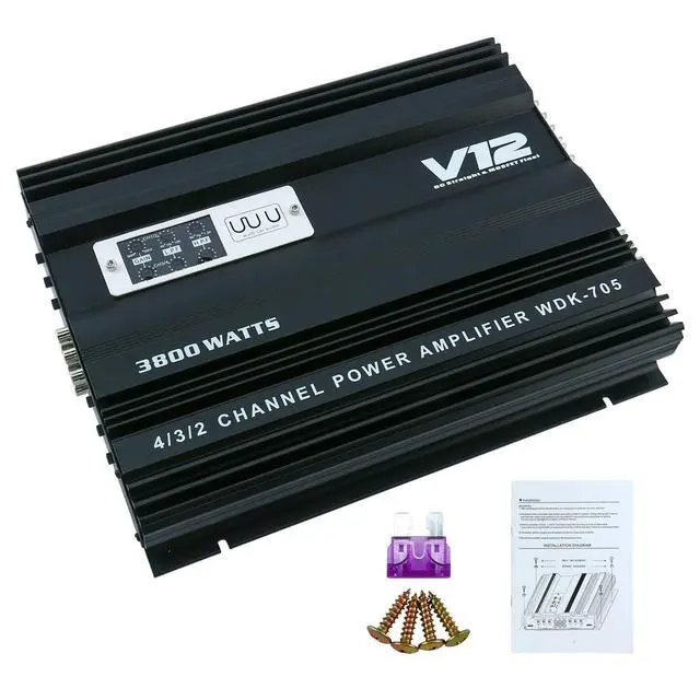 Alt view image 2 of 7 - 4 Channel High Power Amplifier - Slim Stereo 4 Channel Car Audio Stereo Amplifier Amp 4Ohm