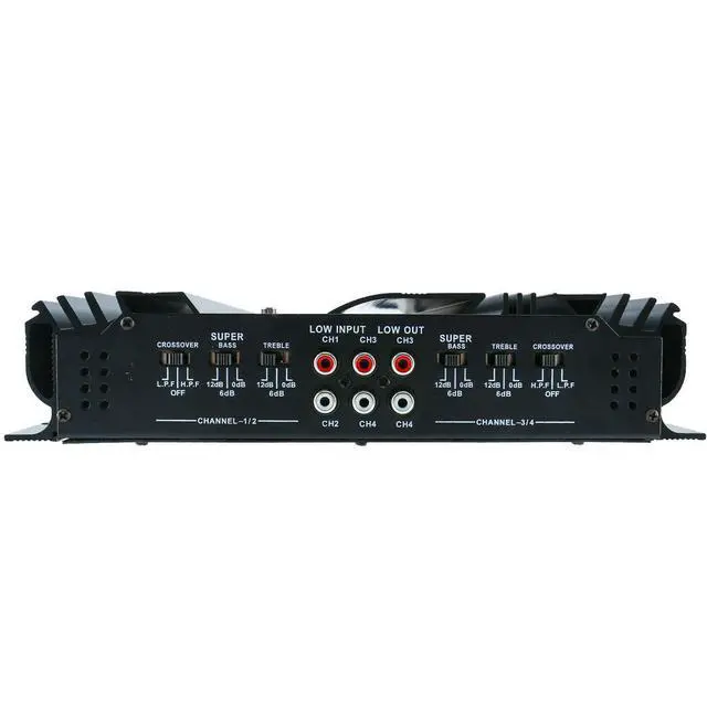 Alt view image 5 of 7 - 4 Channel High Power Amplifier - Slim Stereo 4 Channel Car Audio Stereo Amplifier Amp 4Ohm