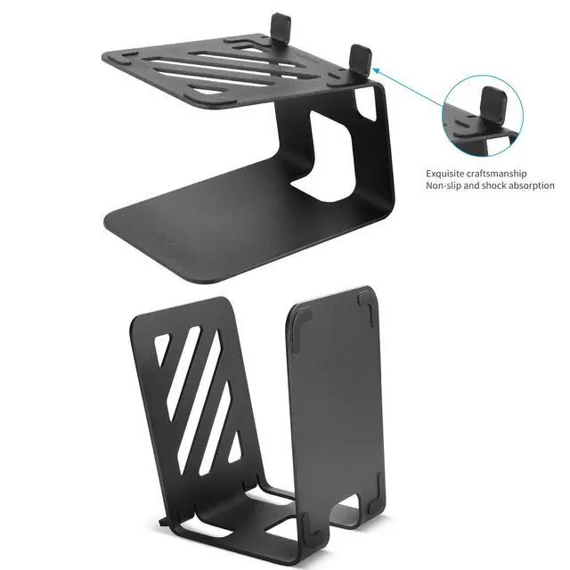 Alt view image 5 of 7 - Desktop Speaker Stands with Vibration Absorption Pads, Metal Speaker Stands Pair Support Up to 40lbs,Bookshelf Speaker Stands for Better Audio Experience (7.09 x 5.51 x 5.12 inch)