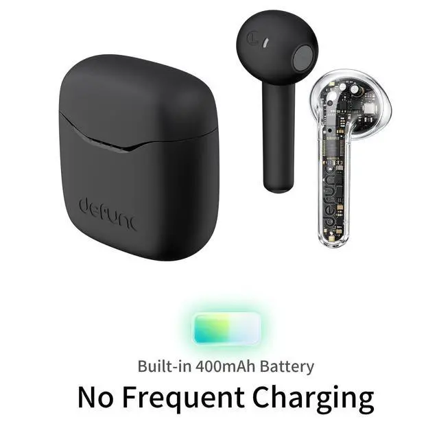 Alt view image 5 of 7 - True LITE II Wireless Earbuds Bluetooth 6.0, Semi in-Ear Headphones with ENC Clear Calls, Low Latency, 20H Playtime, IPX4 Waterproof, Comfortable Fit with AI App Support