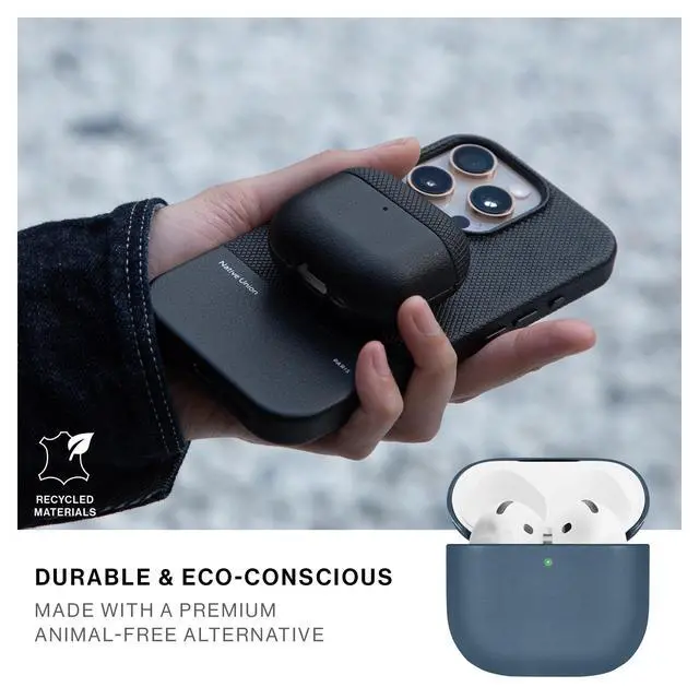 Alt view image 3 of 7 - (Re) Classic Case for AirPods 4 Premium Resistant & Recycled Materials Durable Protection Supports Wireless Chargers Compatible with AirPods 4 (Navy)