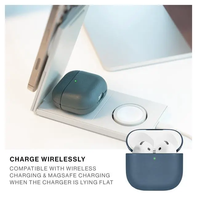 Alt view image 5 of 7 - (Re) Classic Case for AirPods 4 Premium Resistant & Recycled Materials Durable Protection Supports Wireless Chargers Compatible with AirPods 4 (Navy)