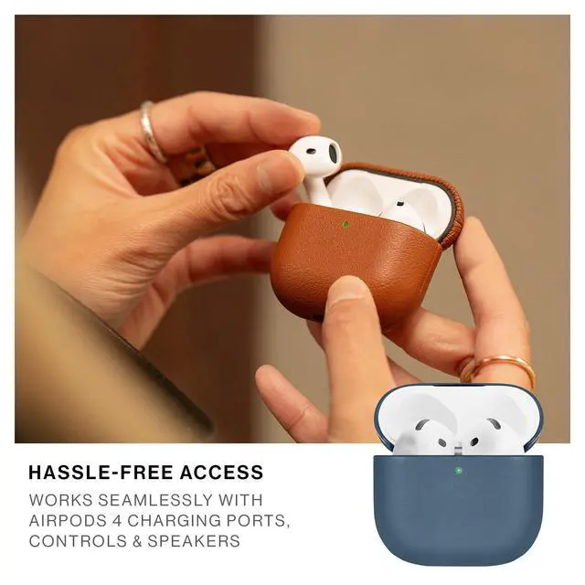 Alt view image 4 of 7 - (Re) Classic Case for AirPods 4 Premium Resistant & Recycled Materials Durable Protection Supports Wireless Chargers Compatible with AirPods 4 (Navy)