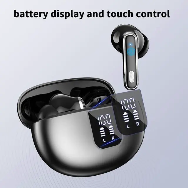 Alt view image 2 of 7 - IP7 Wireless Earbuds for Sport Bluetooth Earbuds with Bass Stereo for boy | Wireless earbuds with Bluetooth 6.1 ANC noise Reduction LED Display 90 hours playtime and IPX7 waterproof for Gym Running
