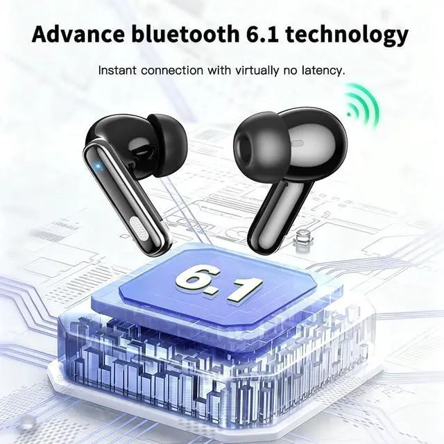 Alt view image 6 of 7 - IP7 Wireless Earbuds for Sport Bluetooth Earbuds with Bass Stereo for boy | Wireless earbuds with Bluetooth 6.1 ANC noise Reduction LED Display 90 hours playtime and IPX7 waterproof for Gym Running
