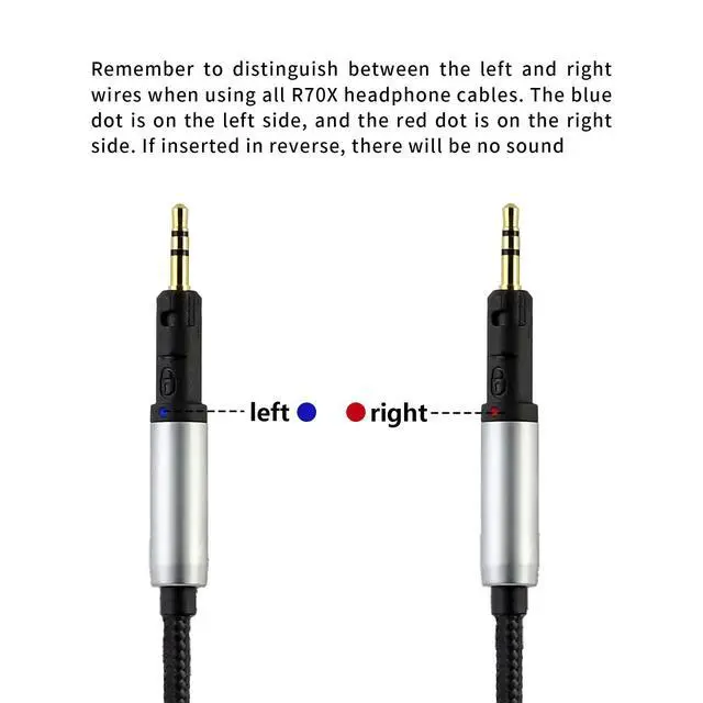 Alt view image 2 of 7 - Replacement Cable for Audio-Technica ATH-R70X R70XA Headphone Cable 4 Core Braid OFC Cable 4.4mm Balanced Plug 6.5FT Length