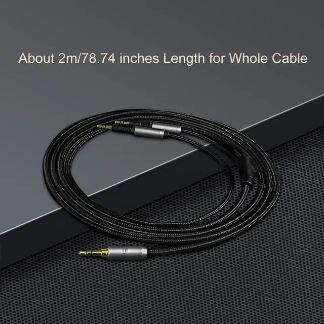 Alt view image 4 of 7 - Replacement Cable for Audio-Technica ATH-R70X R70XA Headphone Cable 4 Core Braid OFC Cable 4.4mm Balanced Plug 6.5FT Length