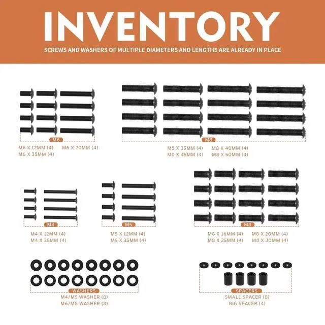 Alt view image 2 of 7 - TV Mount Screws Universal TV Installation Hardware Kit Includes M4 M5 M6 M8 Sets Screws and Spacers for Samsung, Vizio, LG, TCL, Sony, Sharp, Philips, Panasonic & More Up to 100" HTA001