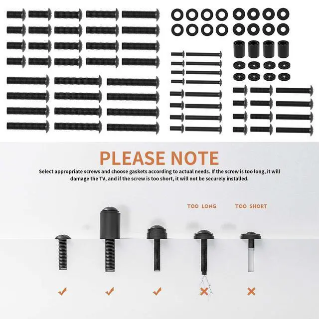 Alt view image 6 of 7 - TV Mount Screws Universal TV Installation Hardware Kit Includes M4 M5 M6 M8 Sets Screws and Spacers for Samsung, Vizio, LG, TCL, Sony, Sharp, Philips, Panasonic & More Up to 100" HTA001