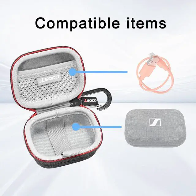 Alt view image 4 of 7 - Carrying Case for Sennheiser Momentum True Wireless 4/3 Smart Earbuds - Black (Case Only)
