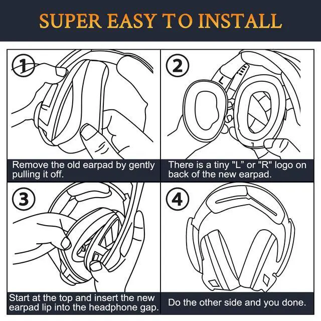 Alt view image 6 of 6 - Cooling Gel Earpads Replacement for Sennheiser GSP 370/350/303/302/301/300 Headphones, Ear Pads Cushions for GSP370, GSP350 Headset, with Noise Isolation Memory Foam - Black
