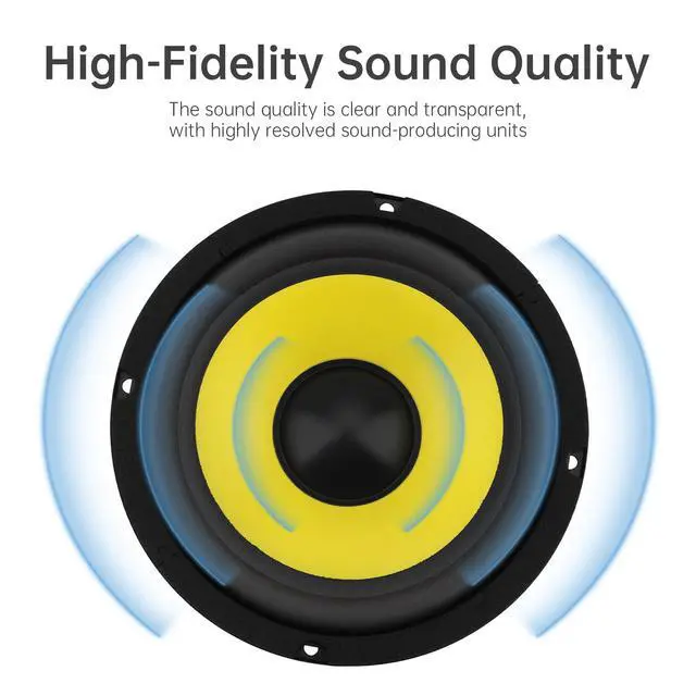 Alt view image 5 of 7 - 2 Pieces 6 Inch Bass Loudspeaker Woofer Speaker, Wide Frequency Response Car Audio Stereo Speaker for Car Audio/Home Theaters (6'')