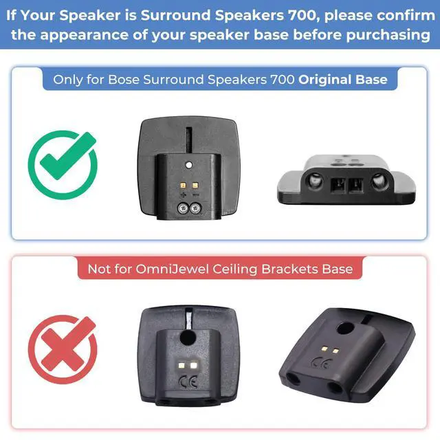 Alt view image 3 of 7 - Pack of 1 Height Adjustable Stand for Bose Speaker Stands, with Slideconnect Bracket, for Surround 700, OmniJewel Lifestyle 650, CineMate GS Series II, for Bose 700 Speakers Stands