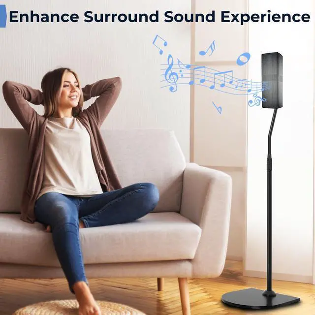 Alt view image 6 of 7 - Pack of 1 Height Adjustable Stand for Bose Speaker Stands, with Slideconnect Bracket, for Surround 700, OmniJewel Lifestyle 650, CineMate GS Series II, for Bose 700 Speakers Stands
