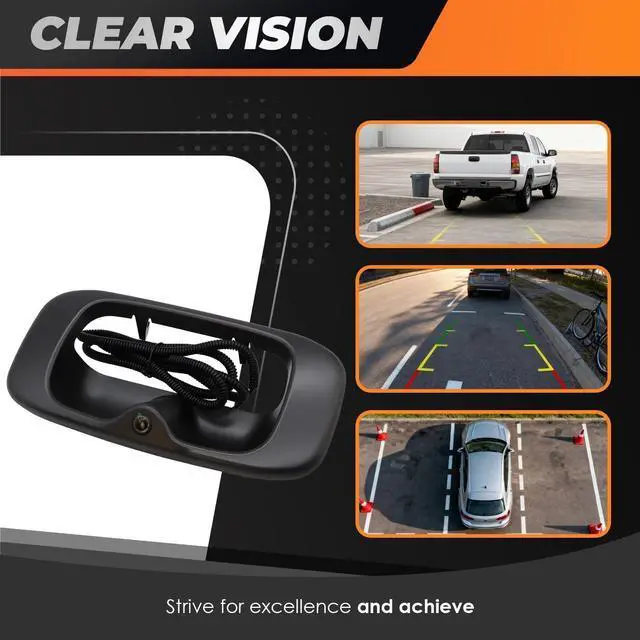 Alt view image 4 of 7 - Tailgate Handle Backup Camera Fit 1999-2006 Silverado/Sierra 1500 | 1916102,Fit 1999-2006 2500 3500 HD Pickups Reversing Rear View Park Assist Camera W/12V Power Cable 15046512 15228539