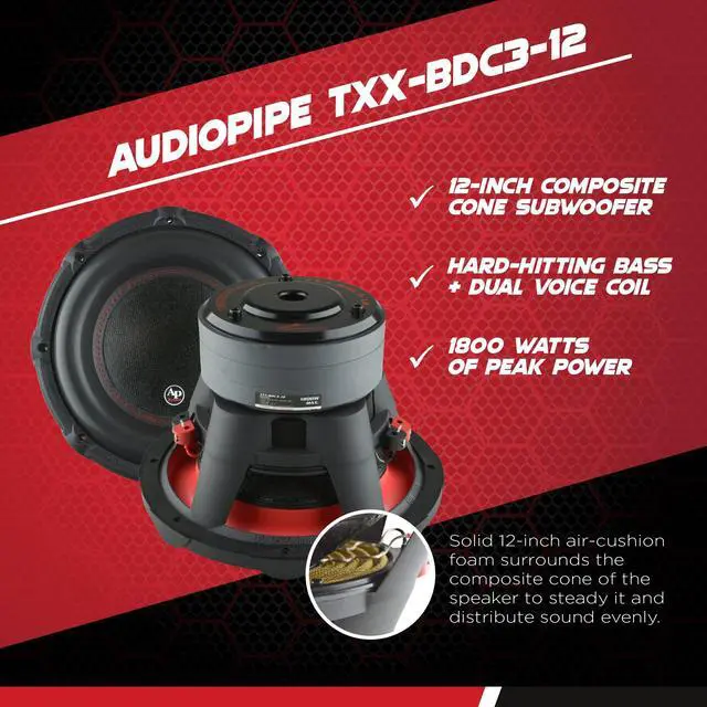 Alt view image 2 of 7 - TXXBD312 1800 Watt Car Subwoofer