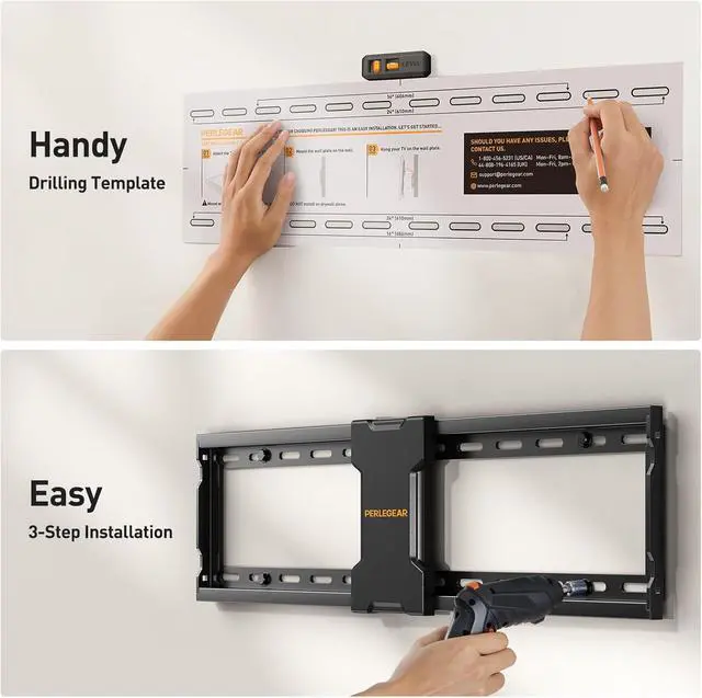 Alt view image 6 of 6 - Tilting TV Wall Mount for 3782 inch TVs up to 132 lbs | 1.5 low profile, fits 16/18/24 studs, easy lock & unlock design, 65 tilt tv wall mount max VESA 600x400mm, PGLT2