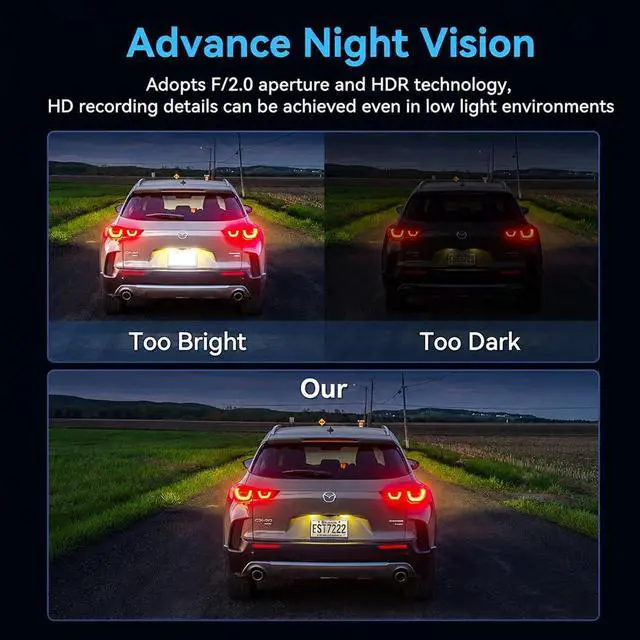 Alt view image 4 of 7 - Dash Cam Front and Inside, HD 1080P Dual Camera Car Dashboard Recorder with Display Screen (Front and Inside)