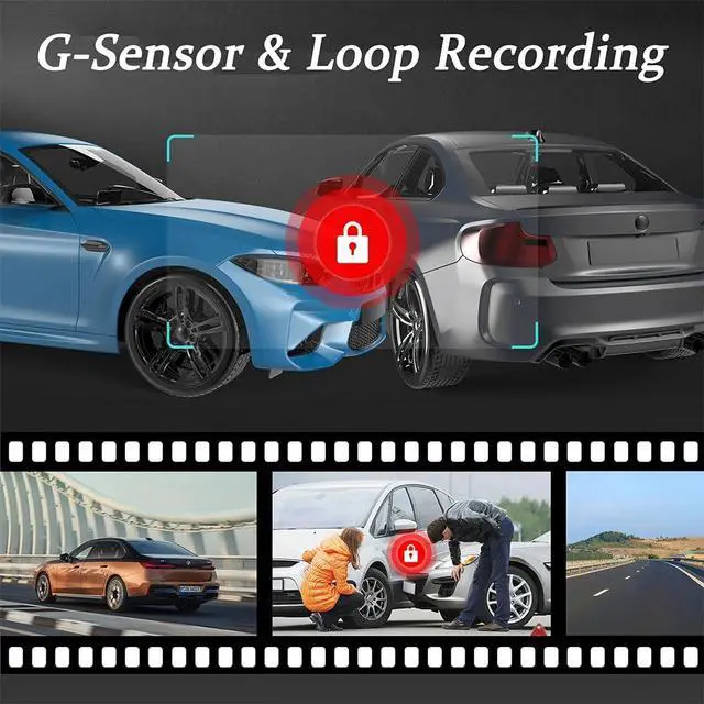 Alt view image 6 of 7 - Dash Cam Front and Inside, HD 1080P Dual Camera Car Dashboard Recorder with Display Screen (Front and Inside)