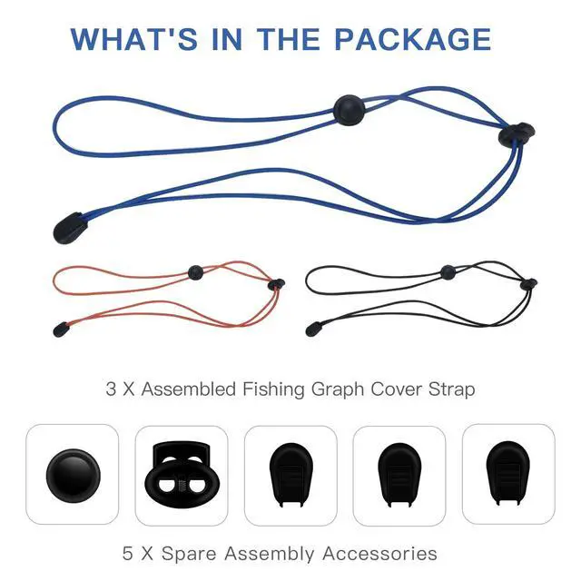 Alt view image 2 of 4 - 3 PCS Fishing Graph Cover Straps - Keep Your Fishing Graph Cover Secure During Travel with Easy-to-Adjust Fish Finder Bungee Straps