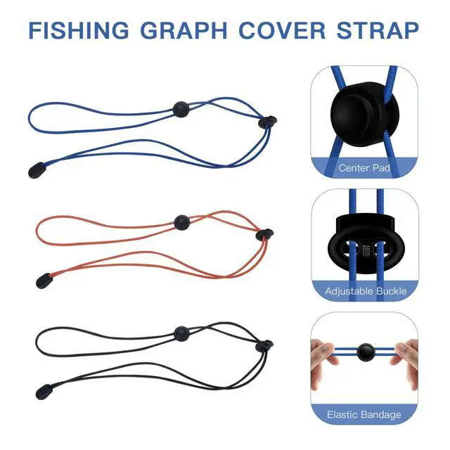 Alt view image 3 of 4 - 3 PCS Fishing Graph Cover Straps - Keep Your Fishing Graph Cover Secure During Travel with Easy-to-Adjust Fish Finder Bungee Straps