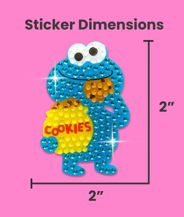 Alt view image 2 of 7 - ® Rhinestone Stickers x Sesame Street - Elmo and Friends 4-Pack, 2 x 2 Unique Sparkly Cut-to-Shape - Collecting, Trading, Laptops, Phone Cases, Scrapbooks - Kids, Teens, Adults