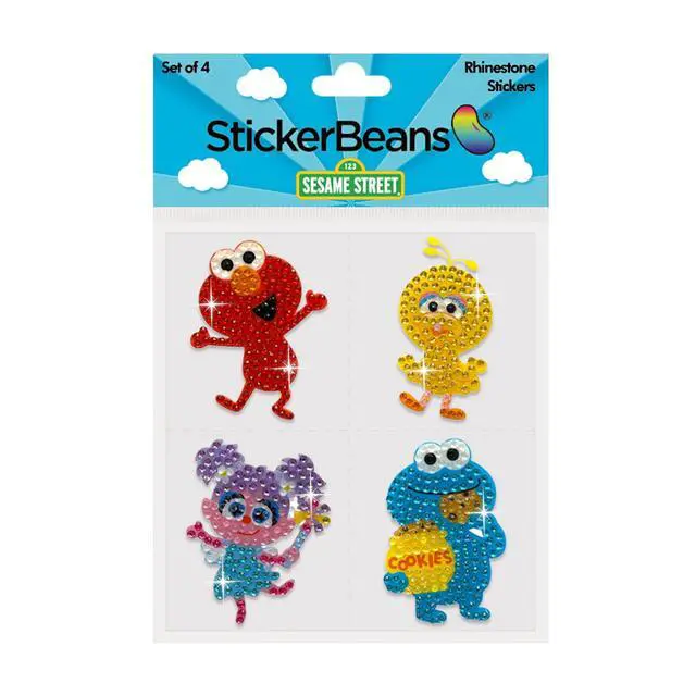 Alt view image 5 of 7 - ® Rhinestone Stickers x Sesame Street - Elmo and Friends 4-Pack, 2 x 2 Unique Sparkly Cut-to-Shape - Collecting, Trading, Laptops, Phone Cases, Scrapbooks - Kids, Teens, Adults