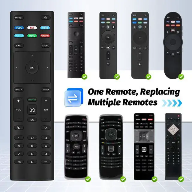 Alt view image 3 of 7 - Universal for Vizio Smart TV Remote Control Replacement, VizioRemote Compatible with VIZIO All LED LCD HD 4K UHD HDR Smart TVs