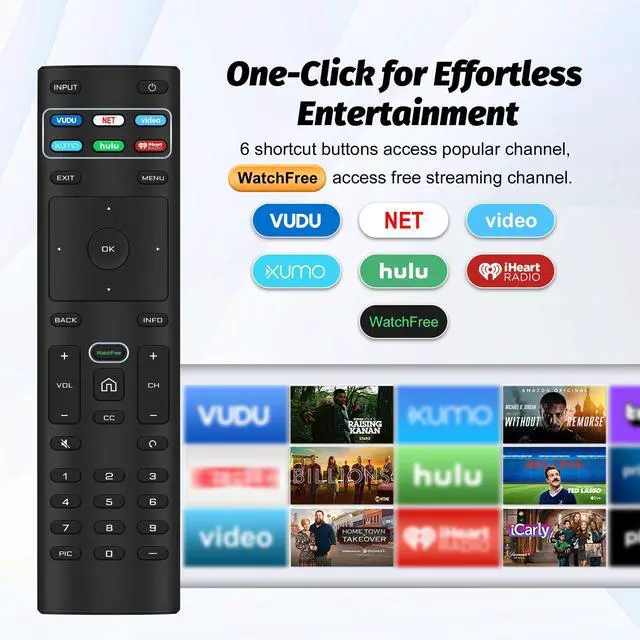 Alt view image 4 of 7 - Universal for Vizio Smart TV Remote Control Replacement, VizioRemote Compatible with VIZIO All LED LCD HD 4K UHD HDR Smart TVs