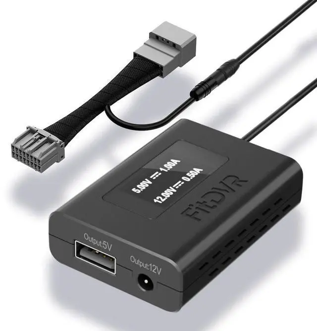 Main image of Dash Camera Power Adapter (16-Pin) for Buick, Cadillac, Chervolet, GMC with Auto-dimming Mirror, LED Display USB Power Source, Easy to Install, 5V 12V Output (D3-050)