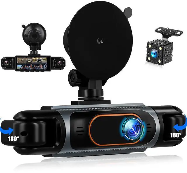Main image of 360 Degree View Dash Cam for Cars,4 Channel Dash Cam Car Camera Front and Rear Inside Left Right,3.16 Dashcams with Night Vision,Loop Recording,24H Parking Mode Monitor,Reverse View