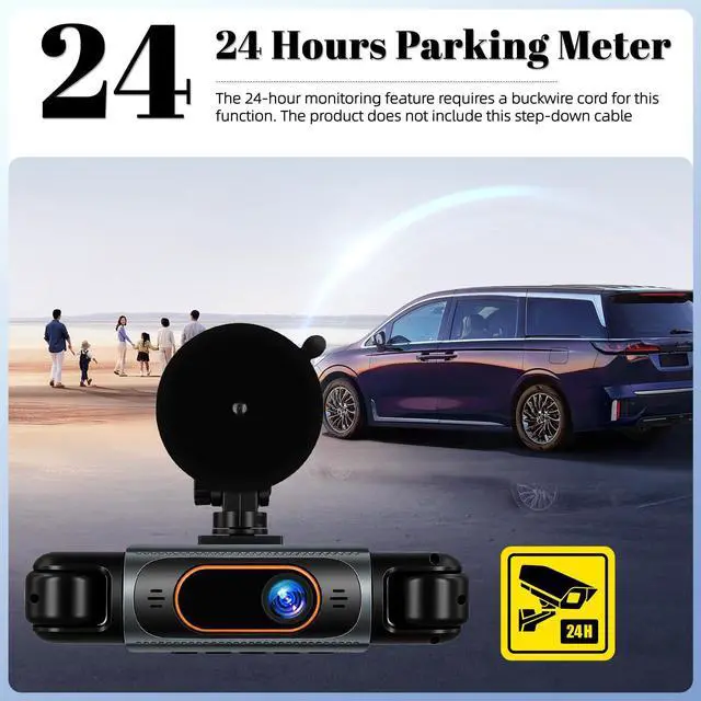 Alt view image 6 of 7 - 360 Degree View Dash Cam for Cars,4 Channel Dash Cam Car Camera Front and Rear Inside Left Right,3.16 Dashcams with Night Vision,Loop Recording,24H Parking Mode Monitor,Reverse View
