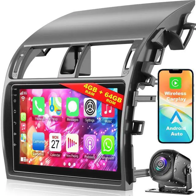 Main image of 4G+64G Car Stereo for Toyota Corolla 2009-2013, 9 Inch Android 13 Touch Screen Corolla Radio with Wireless CarPlay, Android Auto, GPS Navi, 5G WiFi, Bluetooth 5.2, HD Rear Camera, SWC,FM Radio