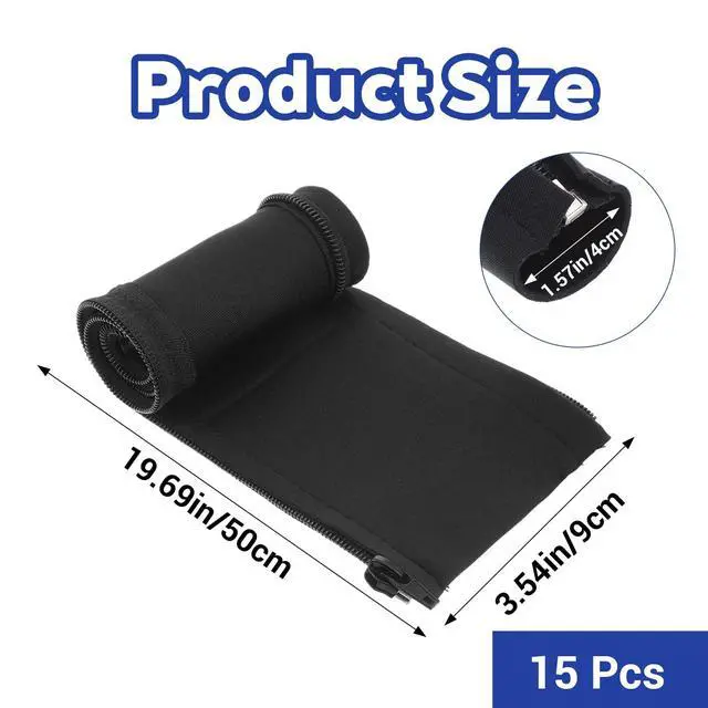 Alt view image 2 of 7 - 15-Pack Black Cable Sleeve Organizers for Wires- Zipper Cord Management | 19.7" x 3.5" Durable Cord Organizers, Easy to Install & Use, Safety Cable Sleeve Storage