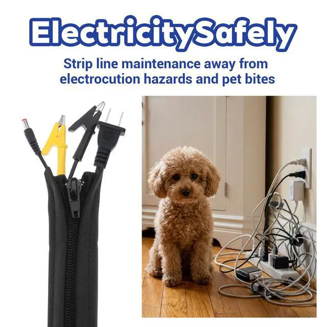 Alt view image 7 of 7 - 15-Pack Black Cable Sleeve Organizers for Wires- Zipper Cord Management | 19.7" x 3.5" Durable Cord Organizers, Easy to Install & Use, Safety Cable Sleeve Storage