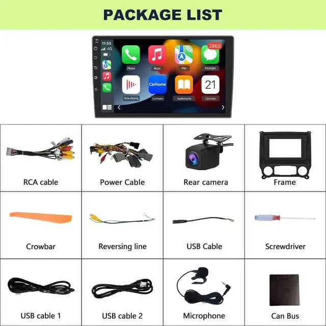 Alt view image 7 of 7 - Car Radio for Chevrolet Chevy Silverado Sierra 2014 2015 2016 2017 2018, 10.1 Inch with CarPlay Android Auto, Bluetooth 5.0, GPS Navigation, DSP, FM, AM, Rear Camera Support