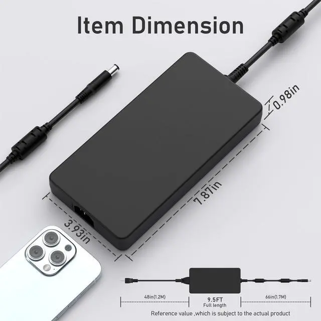 Alt view image 5 of 7 - 240W 180W 7.4mm AC Adapter Fit for Dell Precision Alienware OptiPlex | Compatible with Dell Precision 7680 M6800-M6700 Alienware G5 G7 OptiPlex 7000 Micro 7010 7020 7080 7090